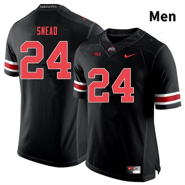 Men's Ohio State Buckeyes #24 Brian Snead Blackout Authentic College Stitched Football Jersey 23IJ043KX